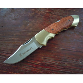 Brass + Wood Handle OEM Browning 11C Folding Knife Cheese Knife UDTEK01393